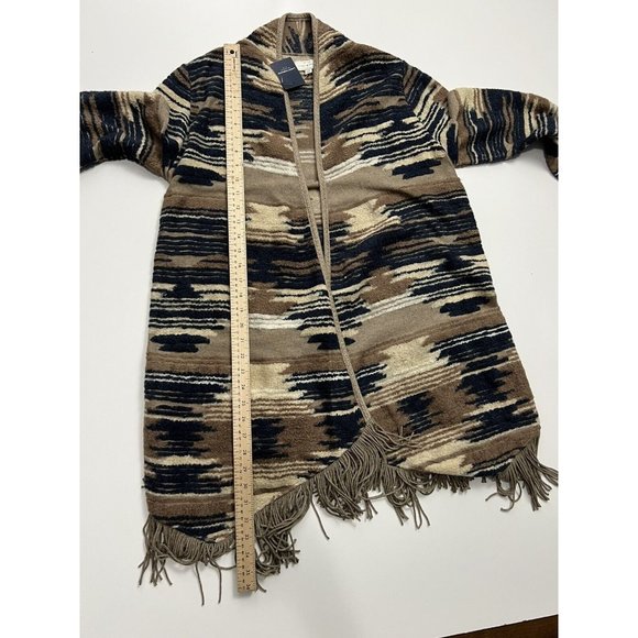 Lucky Brand Aztec Fringe Open Front Cardigan Large NWT - Picture 8 of 12